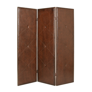 Copley Faux Leather Three Panel Screen